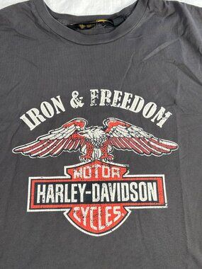 Harley-Davidson Iron & Freedom Graphic T-Shirt XL Black Short Sleeve Eagle USA